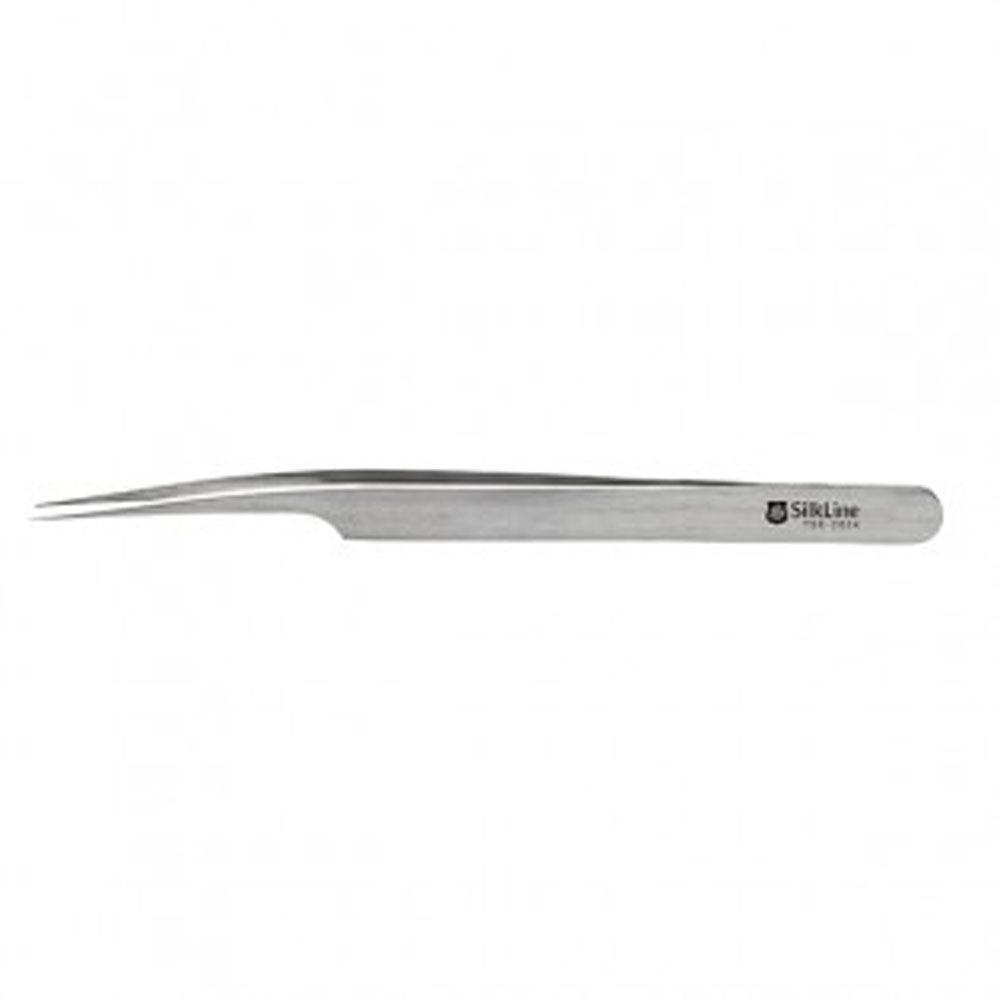 SILKLINE EYELASH EXTENSION ANGLED TWEEZERS - Purple Beauty Supplies