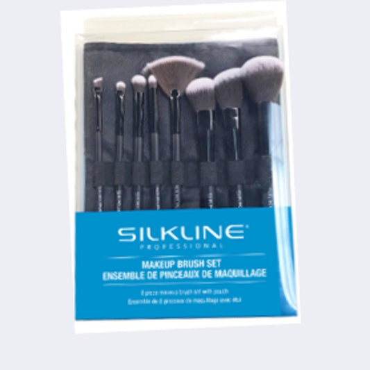 SILKLINE MAKEUP BRUSH SET 8 PC - Purple Beauty Supplies