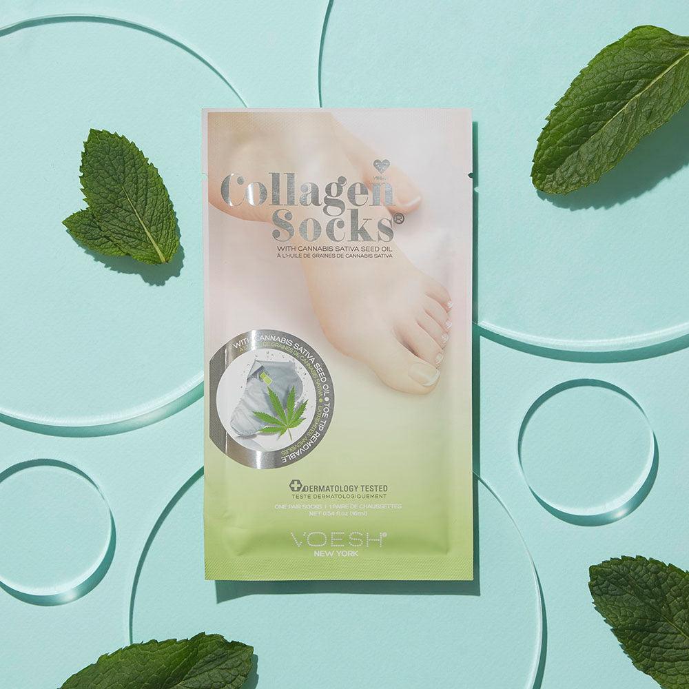 VOESH COLLAGEN SOCKS W/ CANNABIS SATIVA SEED OIL - Purple Beauty Supplies